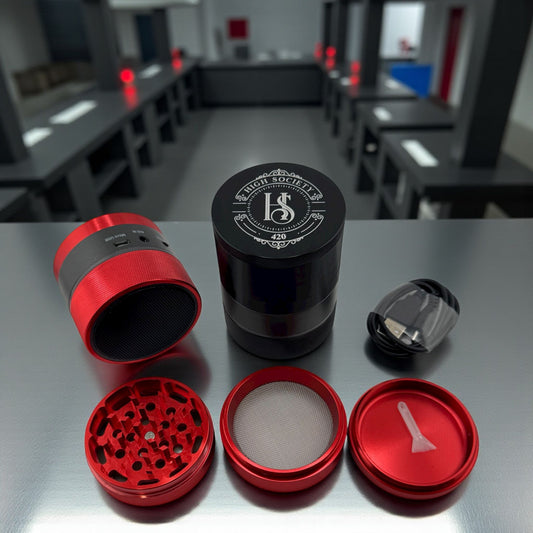 LED Bluetooth Speaker Grinder - Grind. Shine. Listen.